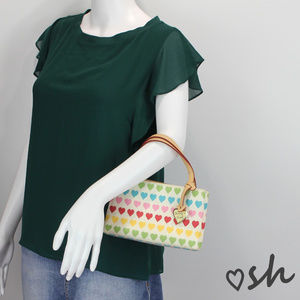 Dooney & Bourke Small White Hearts Handbag Purse